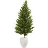 5’ Olive Cone Topiary Artificial Tree In White Planter (Indoor/Outdoor) 1 5’ Olive Cone Topiary Artificial Tree In White Planter (Indoor/Outdoor) -Artificial Flowers Sale artificial 5 olive cone topiary artificial tree in white planter uv resistant indooroutdoor nearly natural 966166
