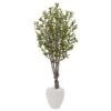 5’ Olive Tree In White Oval Planter -Artificial Flowers Sale artificial 5 olive tree in white oval planter nearly natural 468988