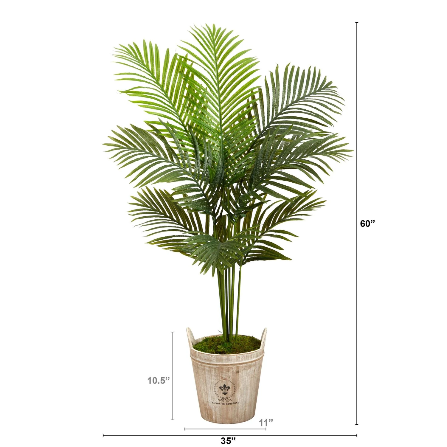 5’ Paradise Palm Artificial Tree In Farmhouse Planter 4 5’ Paradise Palm Artificial Tree In Farmhouse Planter - Image 2