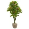 5’ Plumeria Artificial Tree In Decorative Planter (Indoor/Outdoor) -Artificial Flowers Sale artificial 5 plumeria artificial tree in decorative planter uv resistant indooroutdoor nearly natural 814041
