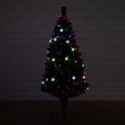 5' Pre-Lit Fiber Optic Artificial Christmas Tree With 60 Colorful Star-Shaped LED Lights -Artificial Flowers Sale artificial 5 pre lit fiber optic artificial christmas tree with 60 colorful star shaped led lights nearly natural 695454