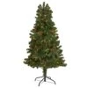 5' Rocky Mountain Spruce Artificial Christmas Tree With Pinecones And 100 Clear LED Lights -Artificial Flowers Sale artificial 5 rocky mountain spruce artificial christmas tree with pinecones and 100 clear led lights nearly natural 526919