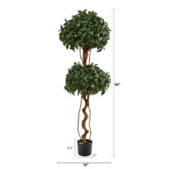 5’ Sweet Bay Double Ball Topiary Artificial Tree -Artificial Flowers Sale artificial 5 sweet bay double ball topiary artificial tree nearly natural 490163