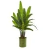 5’ Travelers Palm Artificial Tree In Metal Planter -Artificial Flowers Sale artificial 5 travelers palm artificial tree in metal planter nearly natural 680705