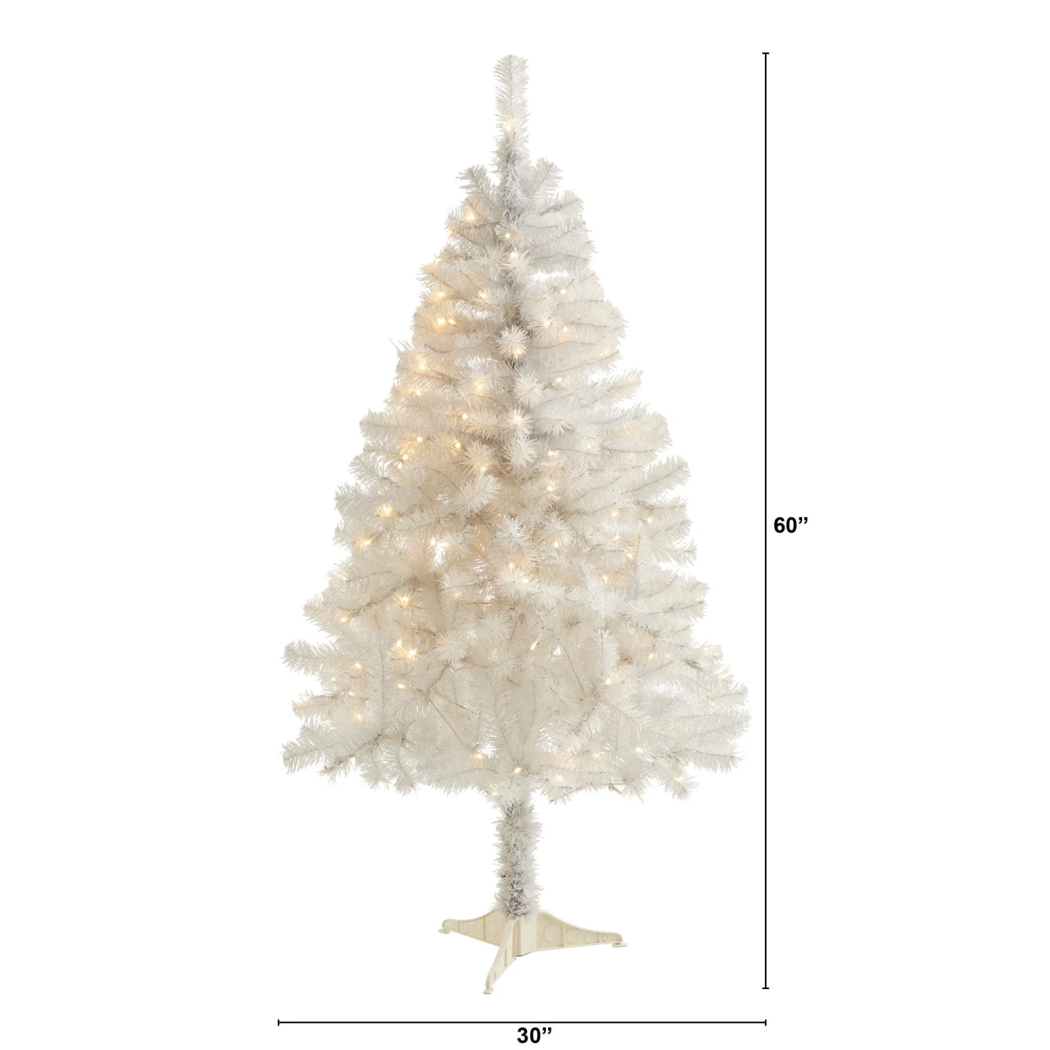 5' White Artificial Christmas Tree With 350 Bendable Branches And 150 Clear LED Lights 4 5' White Artificial Christmas Tree With 350 Bendable Branches And 150 Clear LED Lights - Image 2