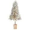 5' Winter Flocked Leaning Christmas Tree Pre-Lit -Artificial Flowers Sale artificial 5 winter flocked leaning tree pre lit with 150 led lights and 288 branches in decorative planter nearly natural 339386