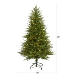 5’ Wisconsin Fir Artificial Christmas Tree With 250 Warm White LED Lights And 578 Bendable Branches -Artificial Flowers Sale artificial 5 wisconsin fir artificial christmas tree with 250 warm white led lights and 578 bendable branches nearly natural 802011