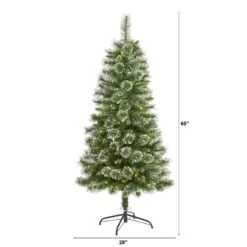 5’ Wisconsin Slim Snow Tip Pine Artificial Christmas Tree With 150 Clear LED Lights 10 5’ Wisconsin Slim Snow Tip Pine Artificial Christmas Tree With 150 Clear LED Lights -Artificial Flowers Sale artificial 5 wisconsin slim snow tip pine artificial christmas tree with 150 clear led lights nearly natural 886299