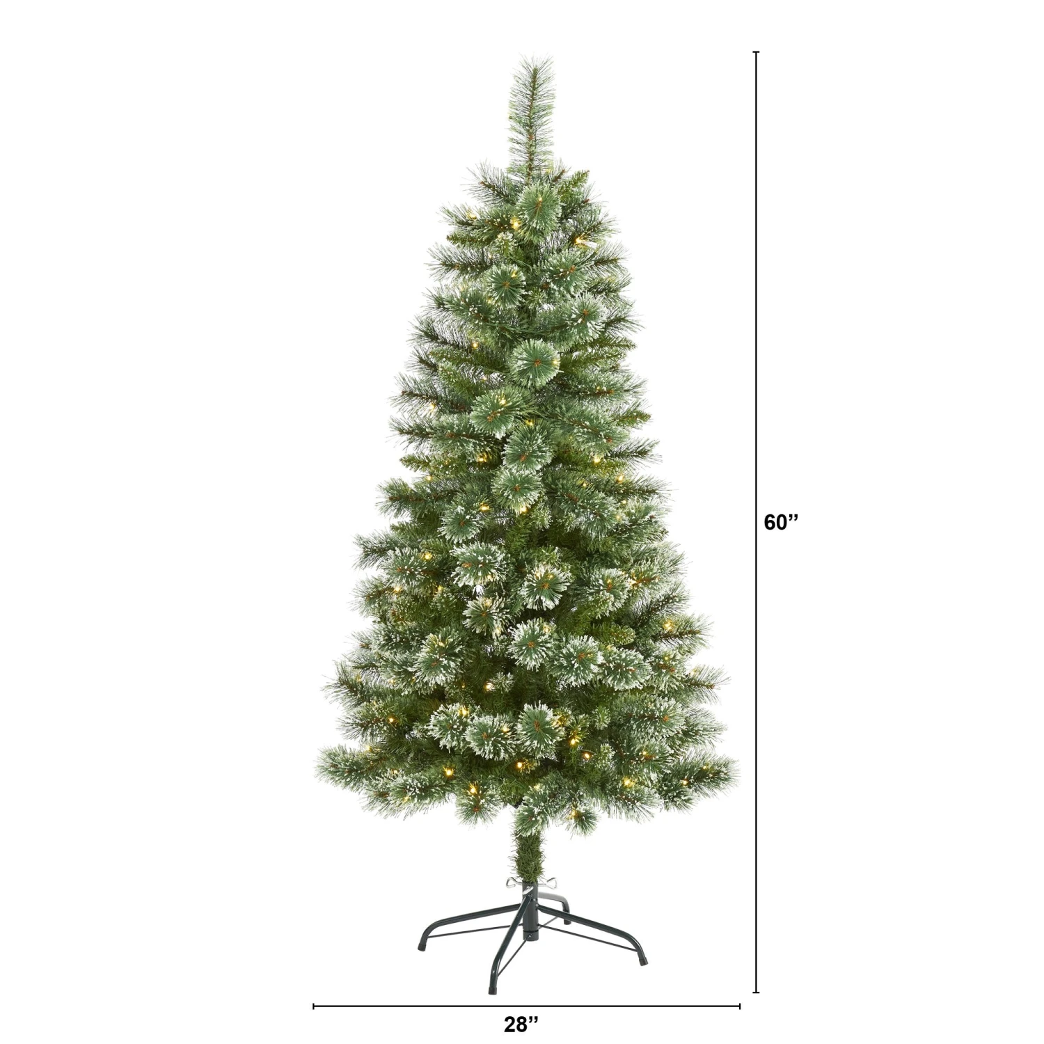 5’ Wisconsin Slim Snow Tip Pine Artificial Christmas Tree With 150 Clear LED Lights 4 5’ Wisconsin Slim Snow Tip Pine Artificial Christmas Tree With 150 Clear LED Lights - Image 2