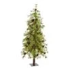 5' Wyoming Alpine Artificial Christmas Tree With 100 Clear (multifunction) LED Lights And Pine Cones On Natural Trunk -Artificial Flowers Sale artificial 5 wyoming alpine artificial christmas tree with 100 clear multifunction led lights and pine cones nearly natural 318180