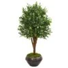 50” Eucalyptus Artificial Tree In Metal Bowl (Indoor/Outdoor) -Artificial Flowers Sale artificial 50 eucalyptus artificial tree in metal bowl uv resistant indooroutdoor nearly natural 892304