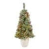 50” Frosted Swiss Pine Artificial Christmas Tree With 100 Clear LED Lights And Berries In White Planter 2 50” Frosted Swiss Pine Artificial Christmas Tree With 100 Clear LED Lights And Berries In White Planter -Artificial Flowers Sale artificial 50 frosted swiss pine artificial christmas tree with 100 clear led lights and berries in white planter nearly natural 938048
