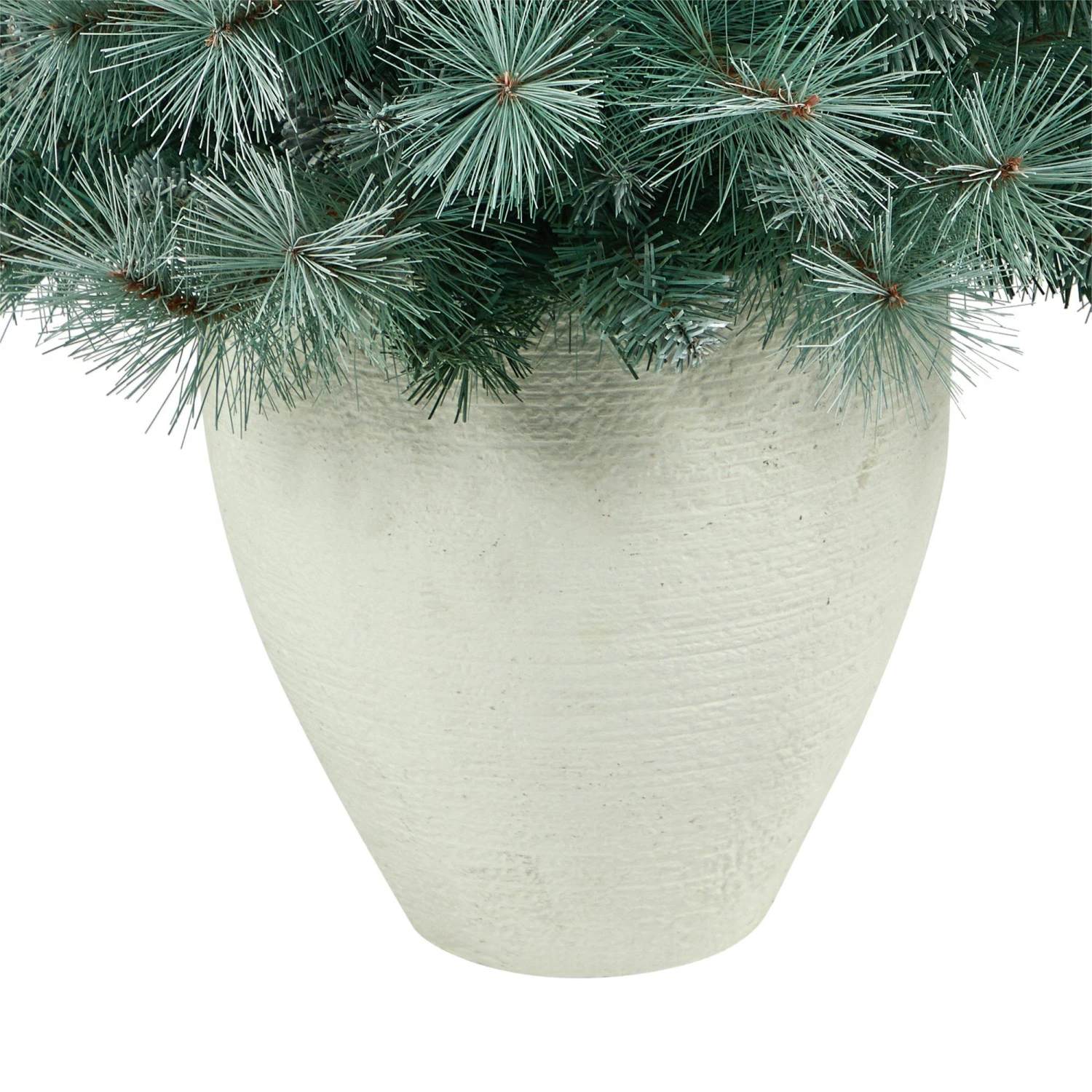 50” Frosted Tip British Columbia Mountain Pine Artificial Christmas Tree With 100 Clear Lights, Pine Cones And 228 Bendable Branches In White Planter 8 50” Frosted Tip British Columbia Mountain Pine Artificial Christmas Tree With 100 Clear Lights, Pine Cones And 228 Bendable Branches In White Planter - Image 6