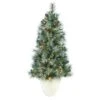50” Frosted Tip British Columbia Mountain Pine Artificial Christmas Tree With 100 Clear Lights, Pine Cones And 228 Bendable Branches In White Planter -Artificial Flowers Sale artificial 50 frosted tip british columbia mountain pine artificial christmas tree with 100 clear lights pine cones and 228 bendable branches in white planter nearly natu 831281