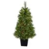 50” Golden Tip Washington Pine Artificial Christmas Tree With 100 Clear Lights, Pine Cones And 336 Bendable Branches In Black Metal Planter -Artificial Flowers Sale artificial 50 golden tip washington pine artificial christmas tree with 100 clear lights pine cones and 336 bendable branches in black metal planter nearly natural 537080