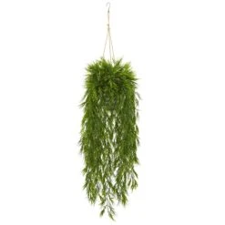 50” Mini Bamboo Artificial Plant In Hanging Metal Bucket