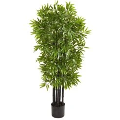 51” Bamboo Artificial Tree With Black Trunks UV Resistant (Indoor/Outdoor)