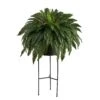 51” Boston Fern Artificial Plant In Black Planter With Stand -Artificial Flowers Sale artificial 51 boston fern artificial plant in black planter with stand nearly natural 879013