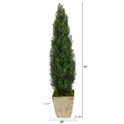 51” Cedar Artificial Tree In Country White Planter (Indoor/Outdoor) -Artificial Flowers Sale artificial 51 cedar artificial tree in country white planter indooroutdoor nearly natural 176065