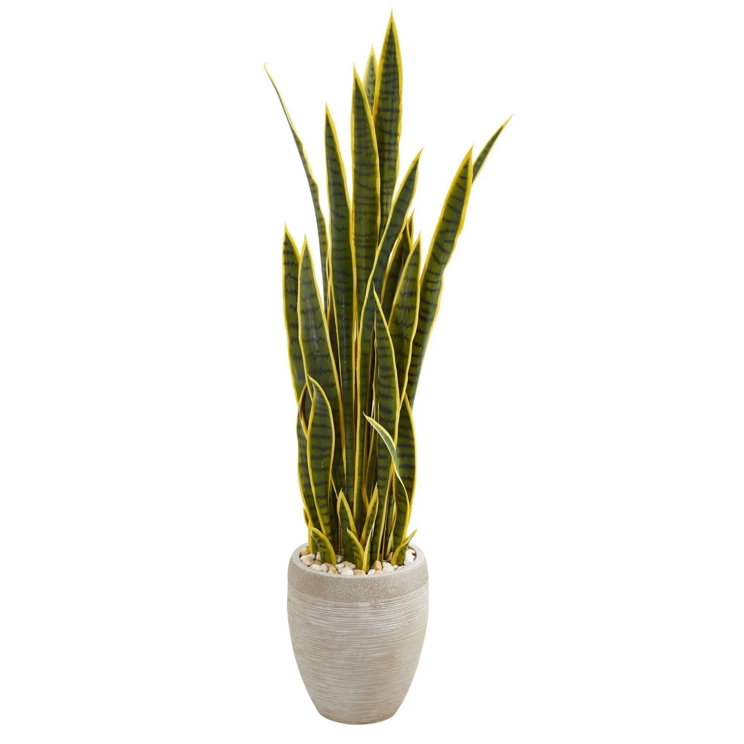 52” Sansevieria Artificial Plant In Sand Colored Planter 3 52” Sansevieria Artificial Plant In Sand Colored Planter