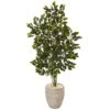 53” Ficus Artificial Tree In Sand Colored Planter -Artificial Flowers Sale artificial 53 ficus artificial tree in sand colored planter nearly natural 947254