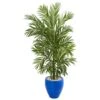 5.5’ Areca Palm Artificial Tree In Blue Planter 2 5.5’ Areca Palm Artificial Tree In Blue Planter -Artificial Flowers Sale artificial 55 areca palm artificial tree in blue planter nearly natural 899765