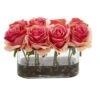 5.5” Blooming Roses In Glass Vase Artificial Arrangement -Artificial Flowers Sale artificial 55 blooming roses in glass vase artificial arrangement nearly natural dark pink 754039