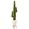 5.5’ Cactus Artificial Plant In White Planter With Stand 2 5.5’ Cactus Artificial Plant In White Planter With Stand -Artificial Flowers Sale artificial 55 cactus artificial plant in white planter with stand nearly natural 590282
