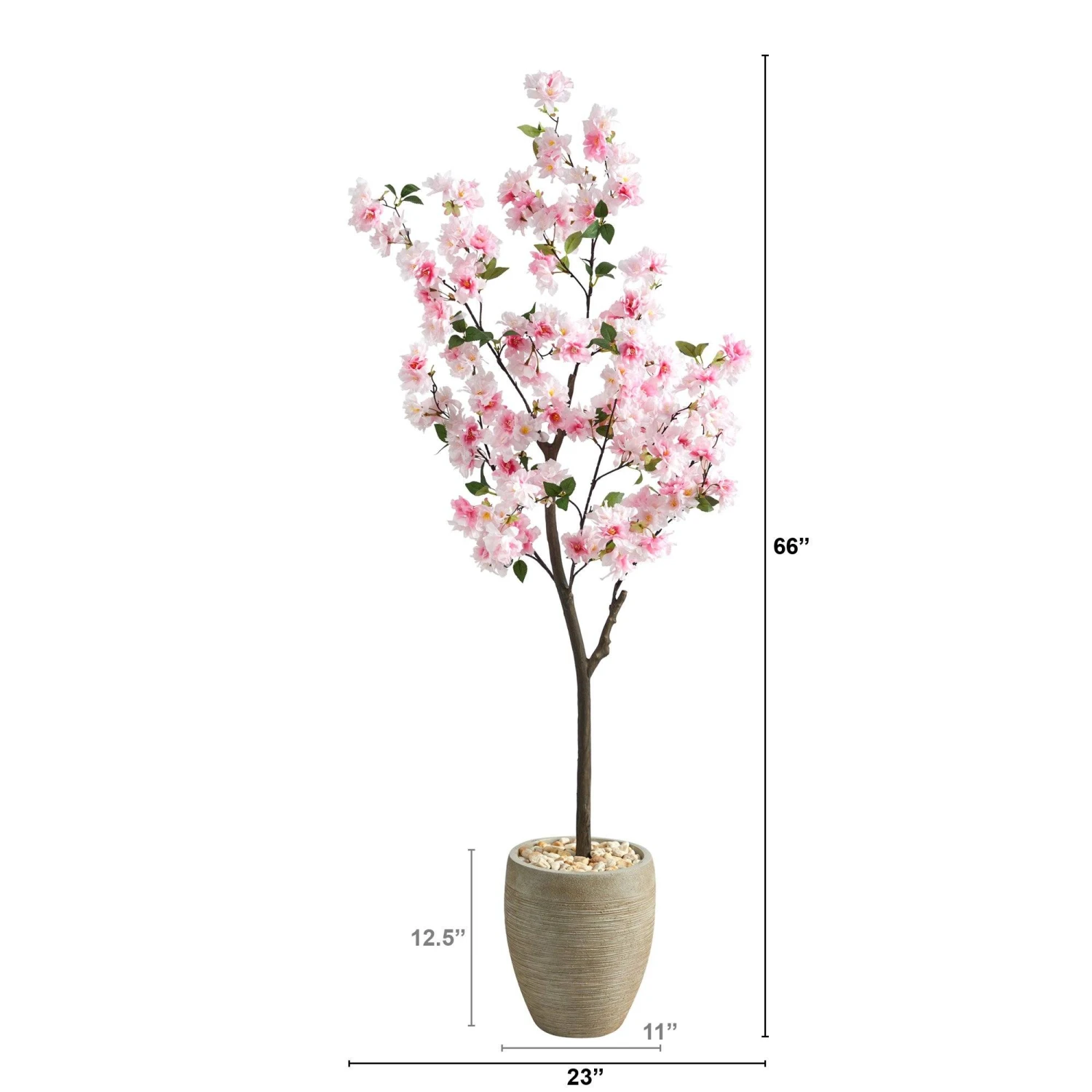 5.5’ Cherry Blossom Artificial Tree In Sand Colored Planter 4 5.5’ Cherry Blossom Artificial Tree In Sand Colored Planter - Image 2