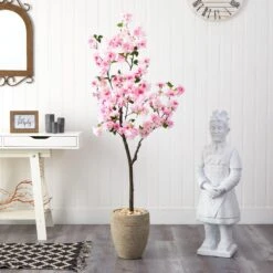5.5’ Cherry Blossom Artificial Tree In Sand Colored Planter 8 5.5’ Cherry Blossom Artificial Tree In Sand Colored Planter -Artificial Flowers Sale artificial 55 cherry blossom artificial tree in sand colored planter nearly natural 872943