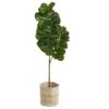 5.5’ Fiddle Leaf Fig Artificial Tree In Handmade Natural Cotton Multicolored Woven Planter -Artificial Flowers Sale artificial 55 fiddle leaf fig artificial tree in handmade natural cotton multicolored woven planter nearly natural 925539