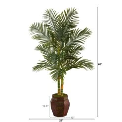 5.5’ Golden Cane Artificial Palm Tree In Decorative Planter -Artificial Flowers Sale artificial 55 golden cane artificial palm tree in decorative planter nearly natural 850707