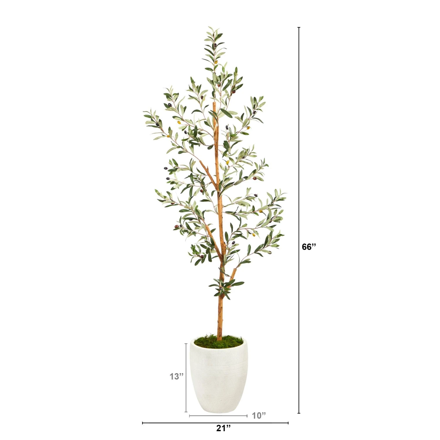5.5’ Olive Artificial Tree In White Planter 4 5.5’ Olive Artificial Tree In White Planter - Image 2