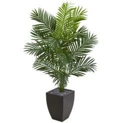 5.5’ Paradise Artificial Palm Tree In Black Planter