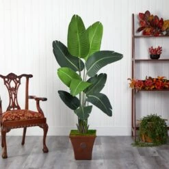 5.5’ Travelers Palm Artificial Tree In Brown Planter -Artificial Flowers Sale artificial 55 travelers palm artificial tree in brown planter nearly natural 358718