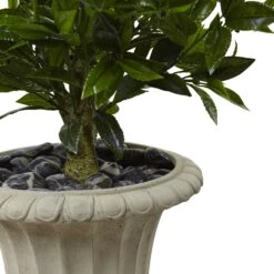 5.5’ Triple Bay Leaf Topiary Artificial Tree In Urn UV Resistant (Indoor/Outdoor) -Artificial Flowers Sale artificial 55 triple bay leaf topiary artificial tree in urn uv resistant indooroutdoor nearly natural 636188