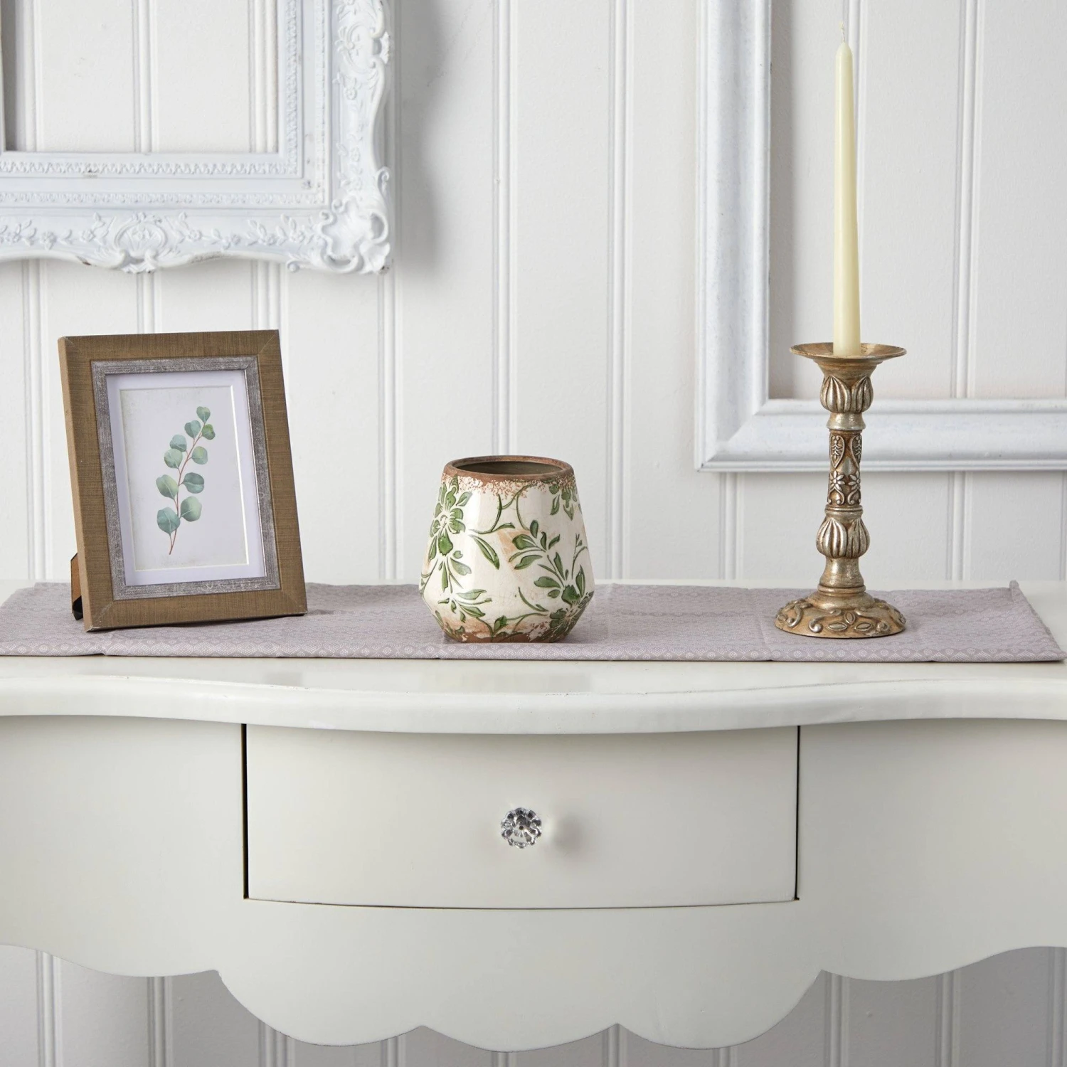 5.5” Tuscan Ceramic Green Scroll Planter 5 5.5” Tuscan Ceramic Green Scroll Planter - Image 3