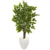 56” River Birch Artificial Tree In White Planter -Artificial Flowers Sale artificial 56 river birch artificial tree in white planter nearly natural 243835