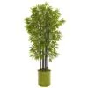 57β Bamboo Artificial Tree With Black Trunks In Green Planter (Indoor/Outdoor) 1 57β Bamboo Artificial Tree With Black Trunks In Green Planter (Indoor/Outdoor) -Artificial Flowers Sale artificial 57 bamboo artificial tree with black trunks in green planter uv resistant indooroutdoor nearly natural 881488