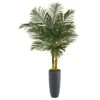 58” Golden Cane Artificial Palm Tree In Gray Planter -Artificial Flowers Sale artificial 58 golden cane artificial palm tree in gray planter nearly natural 968834