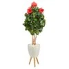 58” Hibiscus Artificial Tree In White Planter With Stand 1 58” Hibiscus Artificial Tree In White Planter With Stand -Artificial Flowers Sale artificial 58 hibiscus artificial tree in white planter with stand nearly natural 529761