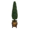 59” Boxwood Topiary Artificial Tree In Decorative Planter (Indoor/Outdoor) -Artificial Flowers Sale artificial 59 boxwood topiary artificial tree in decorative planter uv resistant indooroutdoor nearly natural 486365