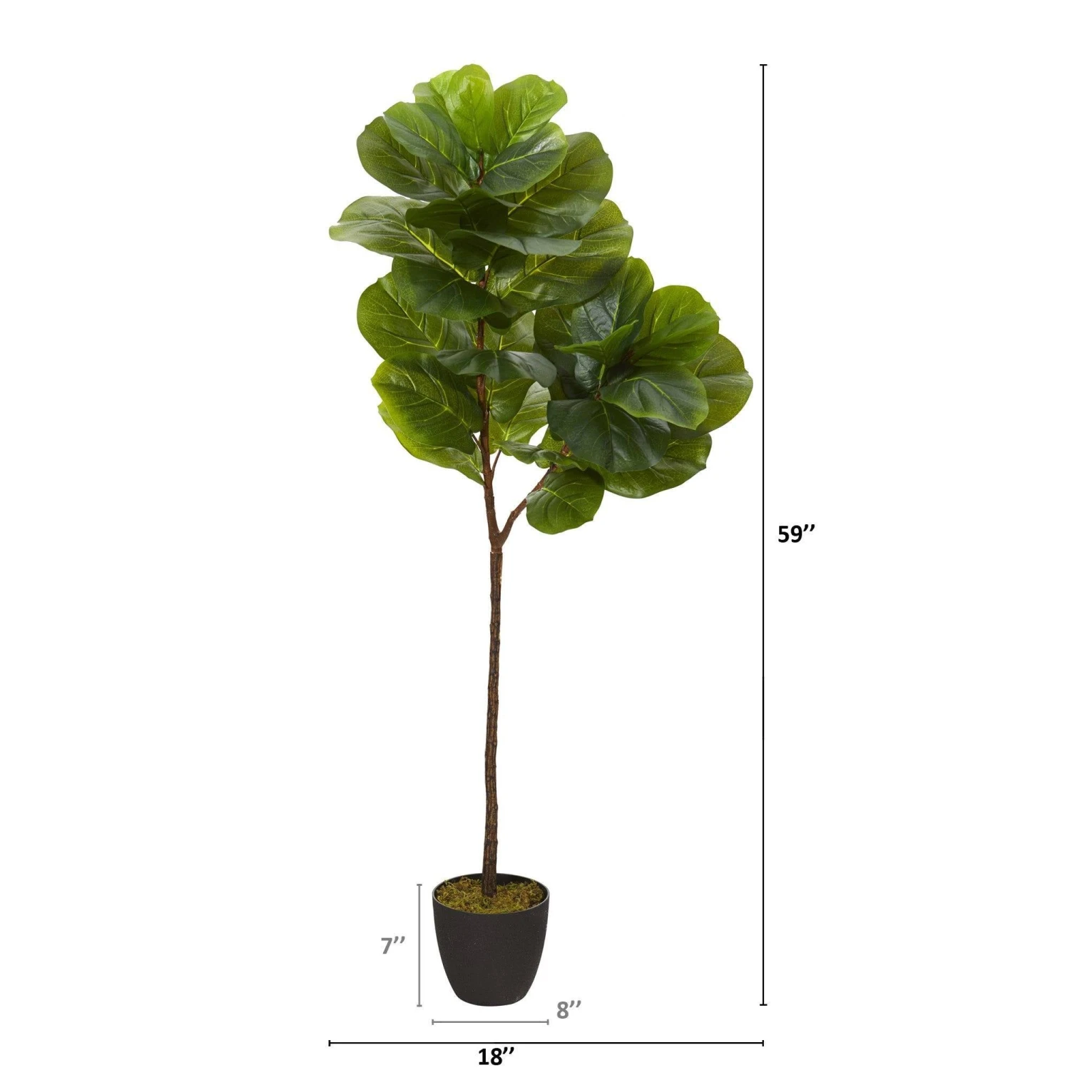 59” Fiddle Leaf Artificial Tree (Real Touch) 4 59” Fiddle Leaf Artificial Tree (Real Touch) - Image 2