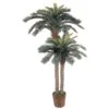 6' & 4' Sago Palm Double Potted Silk Tree -Artificial Flowers Sale artificial 6 4 sago palm double potted silk tree nearly natural 748396