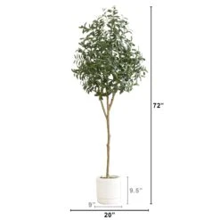 6’ Artificial Olive Tree With White Decorative Planter -Artificial Flowers Sale artificial 6 artificial olive tree with white decorative planter tree nearly natural 374822