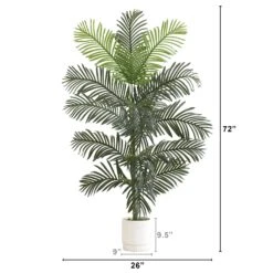 6’ Artificial Paradise Palm With White Decorative PlanterPlanter -Artificial Flowers Sale artificial 6 artificial paradise palm with white decorative planterplanter tree nearly natural 851663