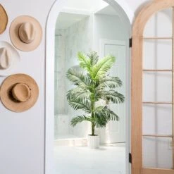 6’ Artificial Paradise Palm With White Decorative PlanterPlanter -Artificial Flowers Sale artificial 6 artificial paradise palm with white decorative planterplanter tree nearly natural 946418