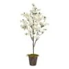 6’ Cherry Blossom Artificial Tree In Decorative Metal Pail With Rope -Artificial Flowers Sale artificial 6 cherry blossom artificial tree in decorative metal pail with rope nearly natural 550767
