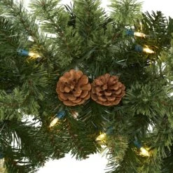 6' Christmas Artificial Garland With 50 Clear LED Lights And Pine Cones -Artificial Flowers Sale artificial 6 christmas artificial garland with 50 multicolored led lights and pine cones nearly natural 890820