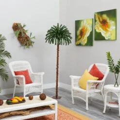 6’ Christmas Palm Artificial Tree With 200 Warm White LED Lights -Artificial Flowers Sale artificial 6 christmas palm artificial tree with 200 warm white led lights nearly natural 955784